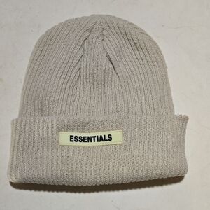 Essentials Taupe Ribbed Beanie